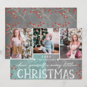 Een prettige kerstfamilie fotocollage feestdagenkaart (Voorkant / Achterkant)