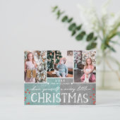 Een prettige kerstfamilie fotocollage feestdagenkaart (Staand voorkant)