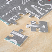 Een prettige kerstfamilie fotocollage legpuzzel (Zijkant)