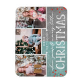 Een prettige kerstfamilie fotocollage magneet (Verticaal)