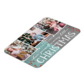 Een prettige kerstfamilie fotocollage magneet (Linkerzijde)