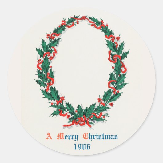 Een prettige kerstfeestdag (1906) ronde sticker (Voorkant)
