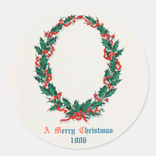 Een prettige kerstfeestdag (1906) ronde sticker