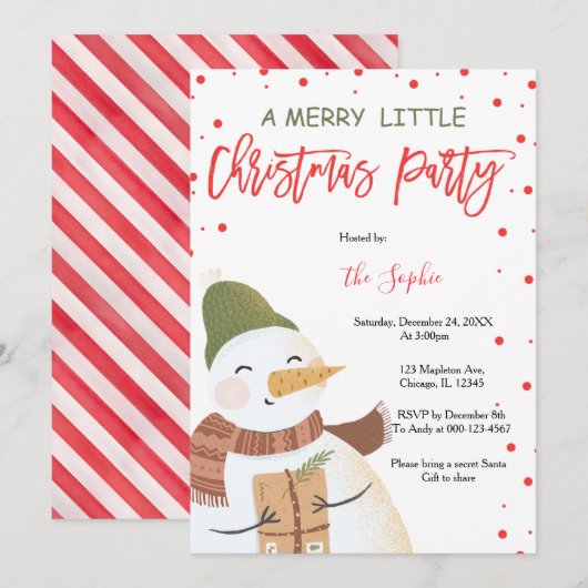 Een prettige kerstfeestdag kaart (Voorkant / Achterkant)