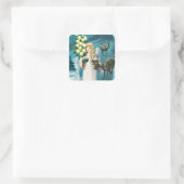 Een prettige kerstfeestdag vierkante sticker (Tas)