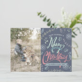 Een prettige kerstfeestelijke fotokaart feestdagenkaart (Staand voorkant)