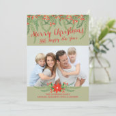 Een prettige kerstfeestelijke fotokaart hebben feestdagenkaart (Staand voorkant)