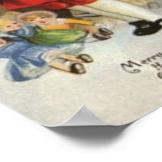 Een prettige kerstjongen en een meisjeskaart poster (Hoek)