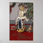 Een prettige kerstjongen op een Rocking Horse Poster (Voorkant)