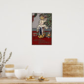 Een prettige kerstjongen op een Rocking Horse Poster (Keuken)