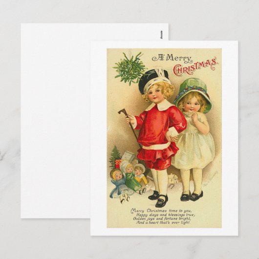 Een prettige kerstkaart feestdagenkaart (Voorkant / Achterkant)