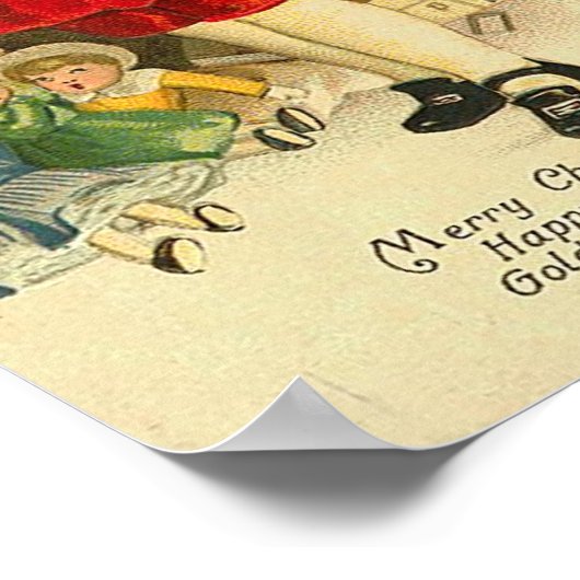 Een prettige kerstkaart poster (Hoek)