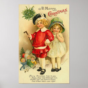 Een prettige kerstkaart poster