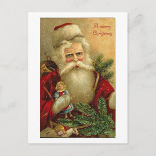 Een prettige kerstkerstkerstkerstkaart en een doll feestdagenkaart