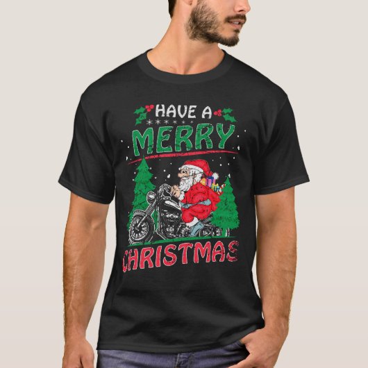 Een prettige kerstkerstmotor hebben t-shirt (Voorkant)