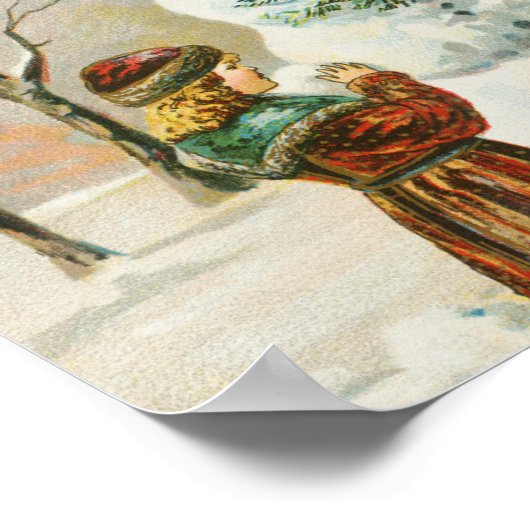 Een prettige  kerstkunst poster (Hoek)