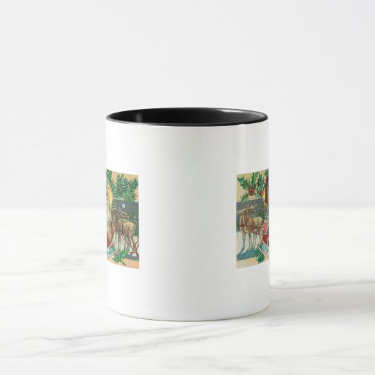 Een prettige kerstman en rendierscène mok (Midden)