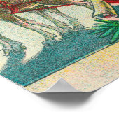 Een prettige kerstman en rendierscène poster (Hoek)