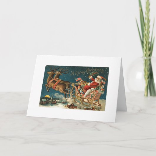 Een prettige kerstman kerstman feestdagen kaart (Voorkant)