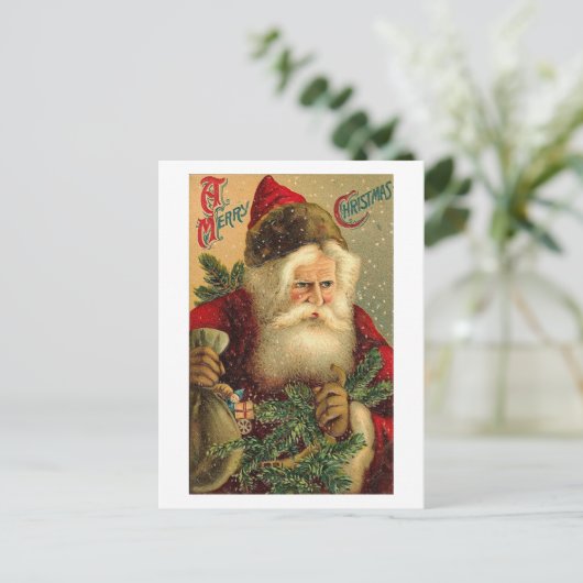 Een prettige kerstman  kerstman feestdagenkaart (Staand voorkant)