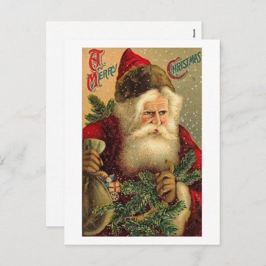 Een prettige kerstman  kerstman feestdagenkaart (Voorkant / Achterkant)