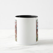 Een prettige kerstman-kerstman-meisje in blauw mok (Midden)