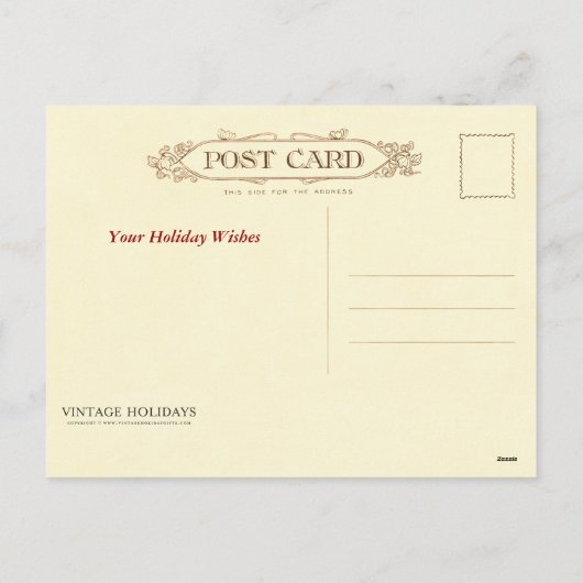 Een prettige kerstman Vintage Feestdagenkaart (Achterkant)