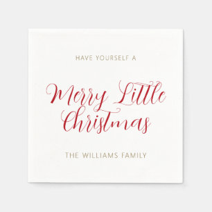 Een prettige kerstnaam, rood-wit servet