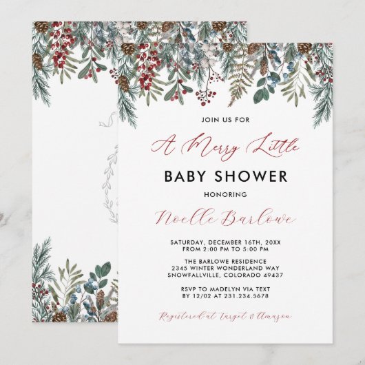 Een prettige uitnodiging tot Baby shower (Voorkant / Achterkant)