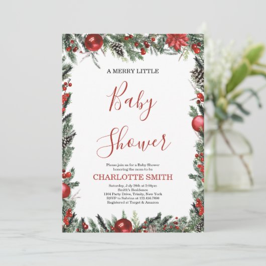 Een prettige uitnodiging tot Baby shower (Staand voorkant)