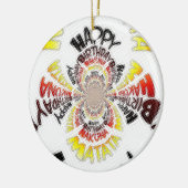 Een prettige verjaardag met een fijne dag keramisch ornament (Links)