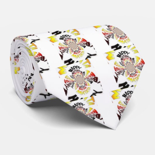 Een prettige verjaardag met een fijne dag stropdas (Opgerold)