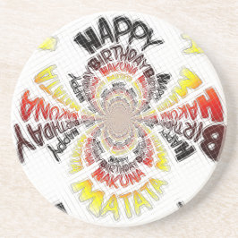 Een prettige verjaardag met een fijne dag zandsteen onderzetter