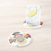 Een prettige verjaardag met een fijne dag zandsteen onderzetter (Zijkant)