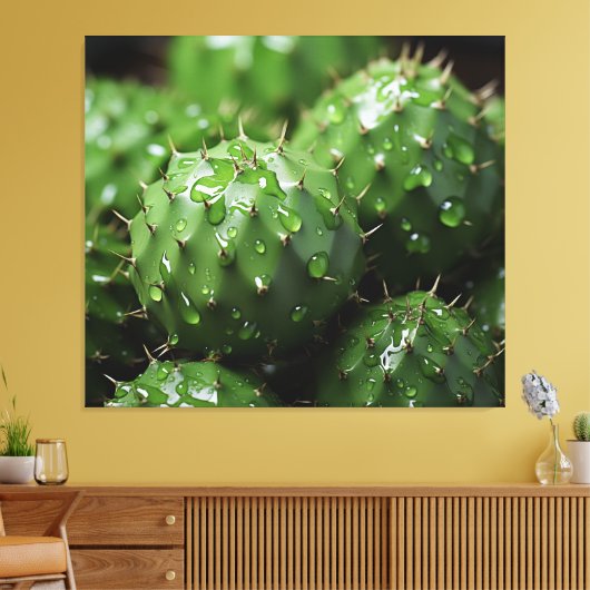 Een prikkelend ensemble Cactus Photorealism Botani Canvas Afdruk (Insitu (Woonkamer))