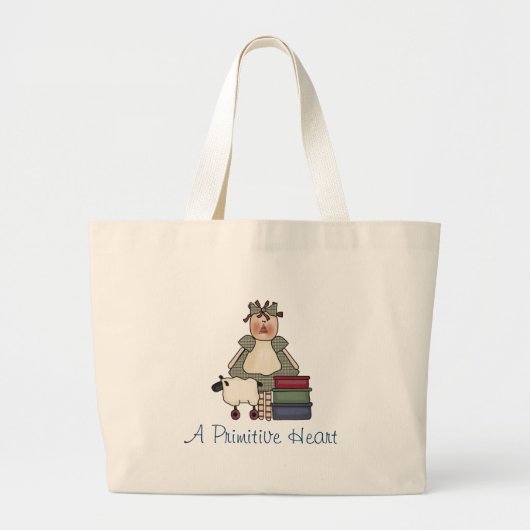 Een primitieve hartzak grote tote bag (Voorkant)