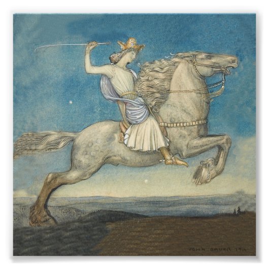 “Een Prins Arriveert” Aquarel van John Bauer Foto Afdruk (Voorkant)