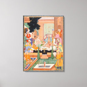 Een prins en metgezellen nemen verfrissingen en li canvas afdruk