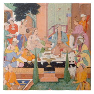 Een prins en metgezellen nemen verfrissingen en li tegeltje