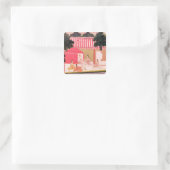 Een Prins en zijn Harem Vierkante Sticker (Tas)