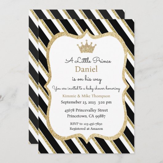 Een prins is op weg naar zijn uitnodiging, kroop kaart (Voorkant / Achterkant)