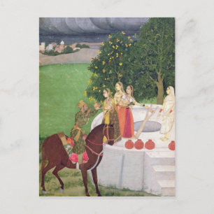 Een Prins smeekt water van vrouwen in een put Briefkaart