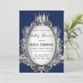 Een prins staat op de weg naar het Baby shower van Kaart (Staand voorkant)