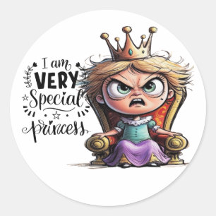 Een prinses die weet hoe ze moet schitteren! ronde sticker