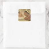 Een prinses en haar dienaar vierkante sticker (Tas)