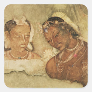 Een prinses en haar dienaar vierkante sticker