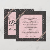 Een prinses op het Baby shower van Pink Polka Dot Kaart (Voorkant / Achterkant)