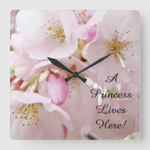 Een prinses woont hier cadeaus wandklokken roze
