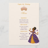 Een prinsessen verjaardagsmenu menu (Voorkant)