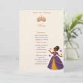 Een prinsessen verjaardagsmenu menu (Staand voorkant)